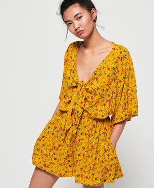 Superdry Allegra Playsuit Női Ruhák Sárga | PHVSX0452